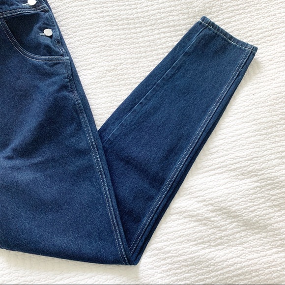 WEWOREWHAT Denim Basic Overalls Dark Wash - Picture 10 of 14
